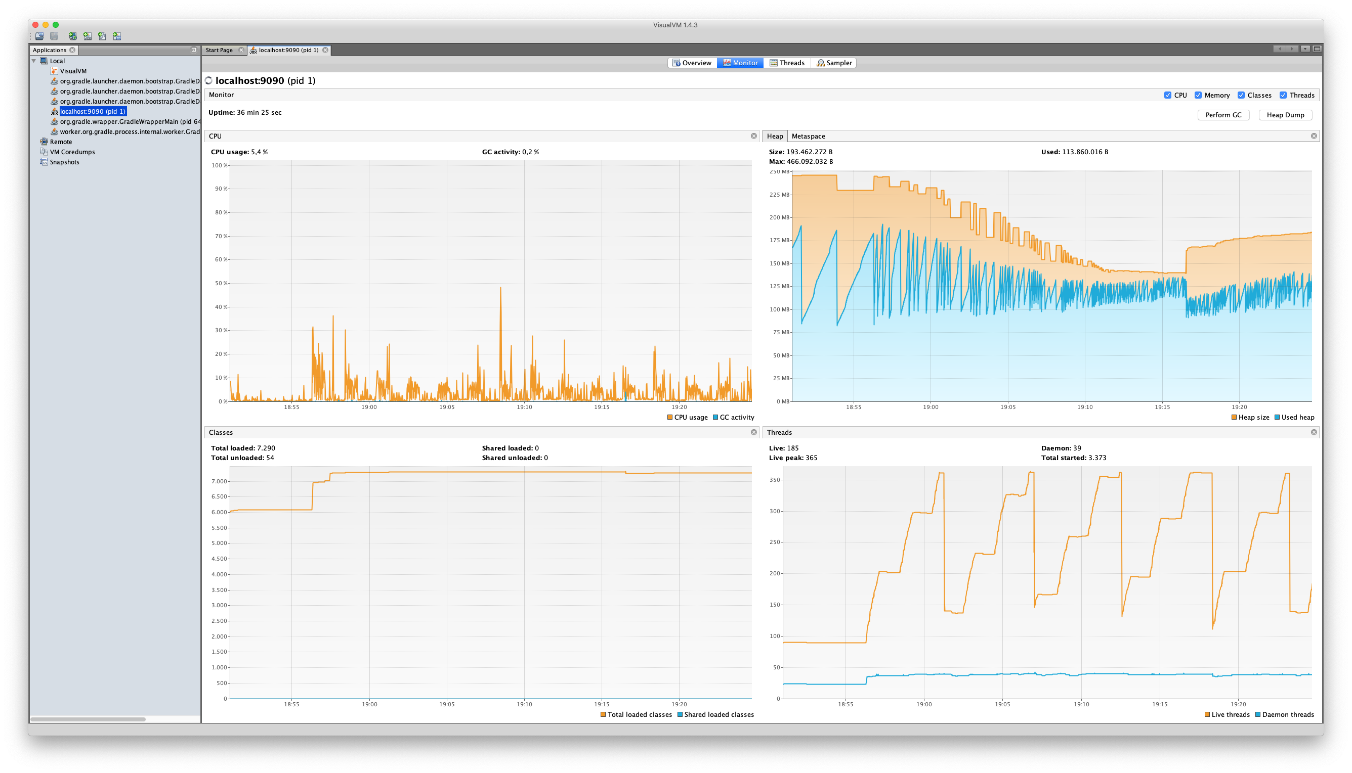 VisualVM view